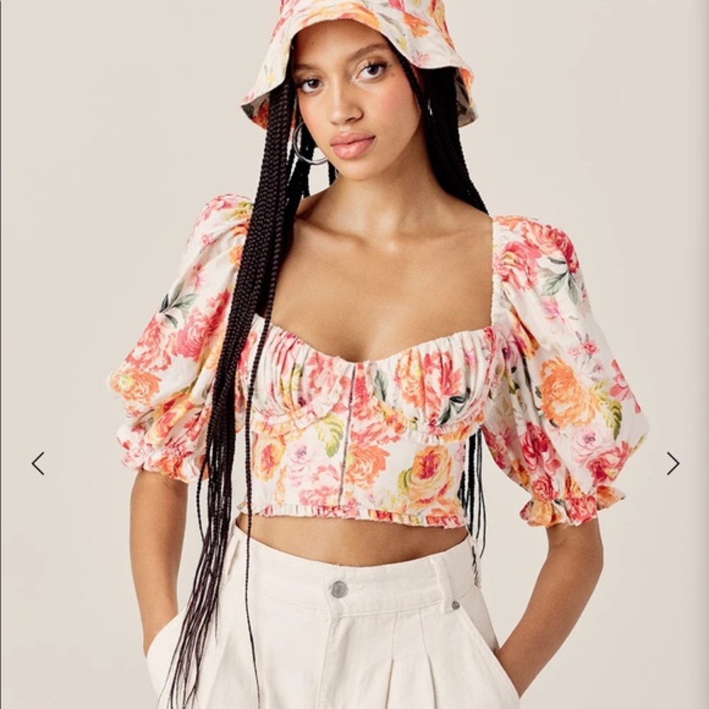 For love and lemons peony cropped top xs